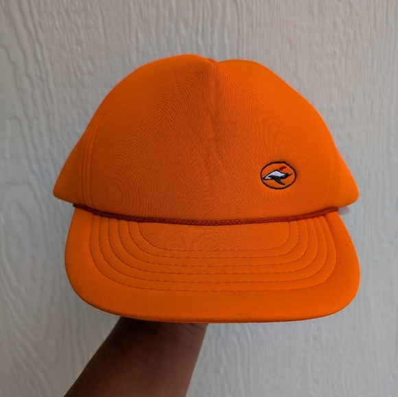 Vintage Supreme Made SnapBack Cap Rope Trucker Hunter Orange Hat - Picture 2 of 8